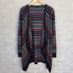 Pronto Striped Open Front Cardigan Sweater